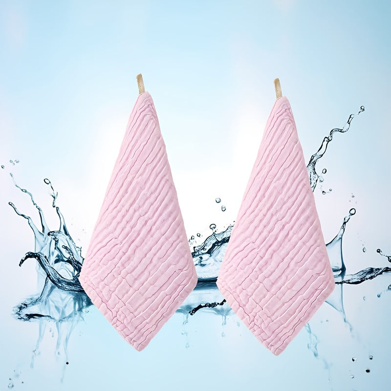 Baby Blanket and Washcloth Set, 3-Piece Soft Breathable Infant Blanket with 2 Absorbent Small Square Cloths for Bath Time and Everyday Baby Care, Five Color Options