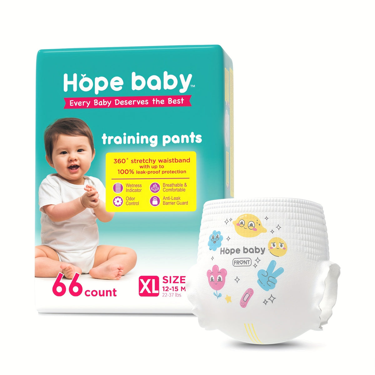 HOPE BABY Pull Ups Potty Training Pants, Premium Training Underwear 64-68 Count – Hypoallergenic Toddler Diapers for Sensitive Skin, Sizes L to XXXL, Comfortable Everyday Potty Training