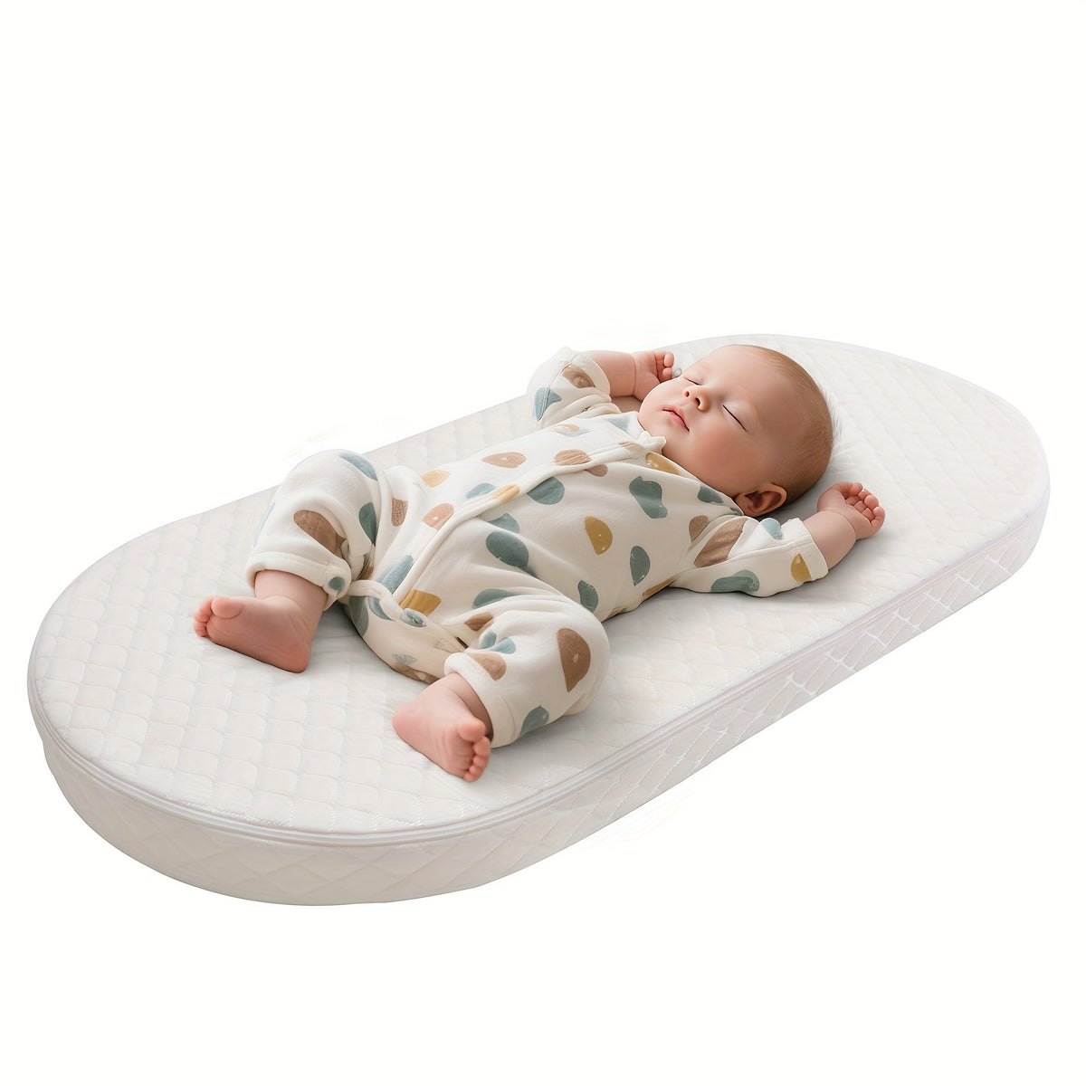 Bassinet Mattress Oval Foam with Removable Waterproof Cover, Baby Cradle Mattress in 15 x 30, 18 x 29 or 20 x 33 Inch Size Options