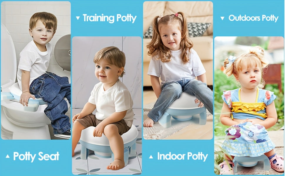 Foldable Travel Potty Chair for Boys and Girls with Storage Bag and 20 Disposable Liners Included, Portable Toddler Potty Seat for Indoor and Outdoor Use, Easy to Clean and Carry