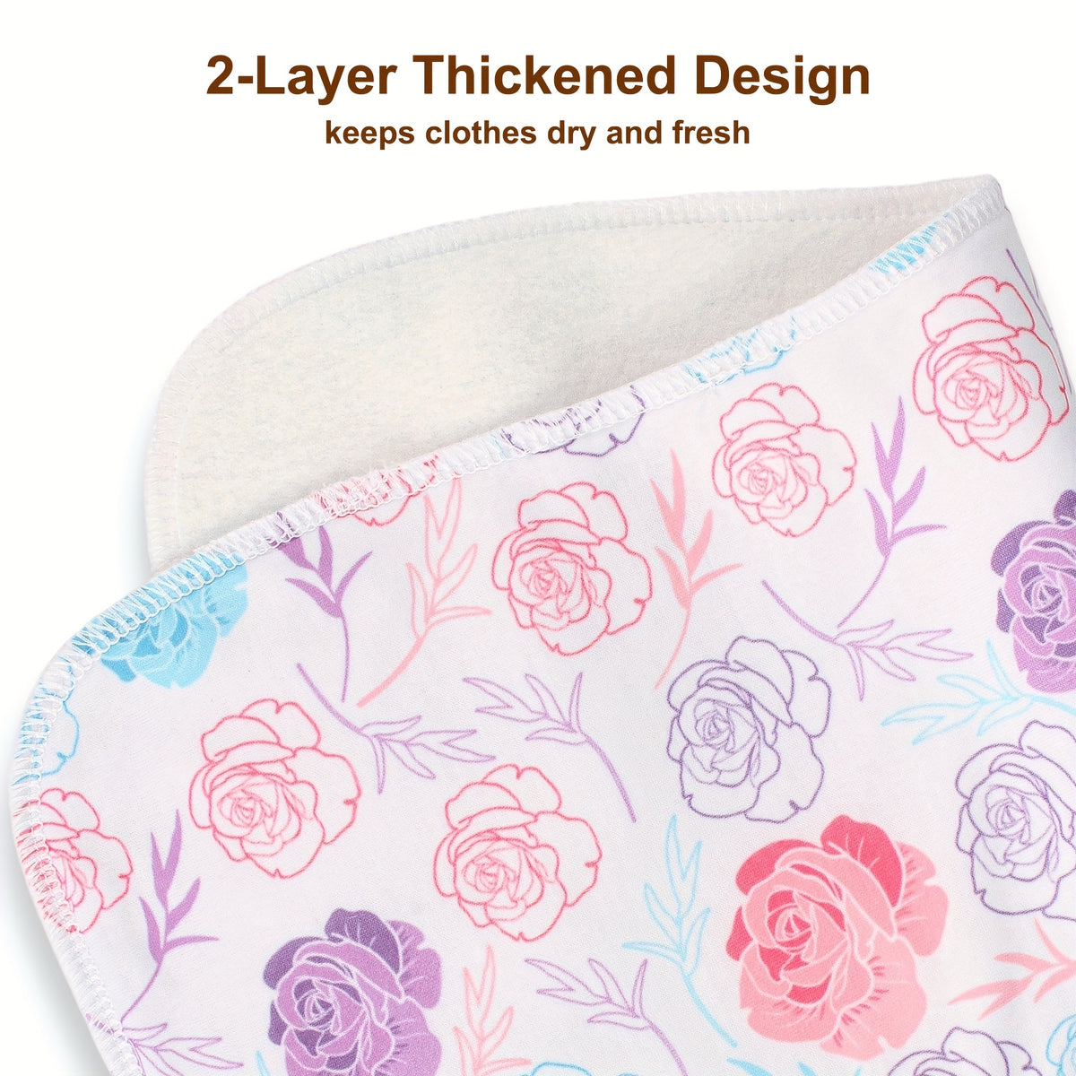 Printed Newborn Burp Cloths, 10-Piece Machine Washable Baby Washcloth and Burp Rag Set with Floral, Butterfly and Fox Style Options for Feeding