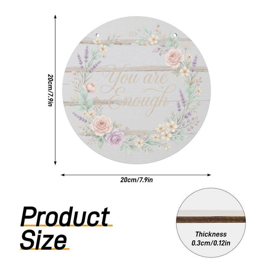 8-Inch Round Wood Door Sign with 2D Flat Print, Decorative Nursery and Home Door Hanger for Seasonal Wall, Patio or Garden Display, Flat Printed Circle Plaque