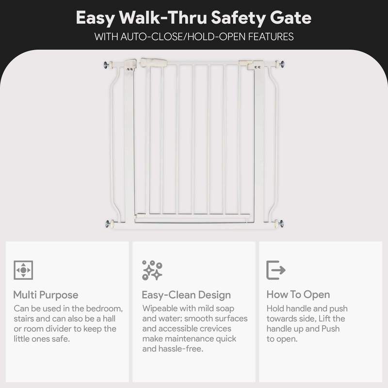 Walk-Through Baby Safety Gate by BalanceFrom, White Open-Box Doorway Barrier for Baby and Pets, Home Room Separation and Everyday Access
