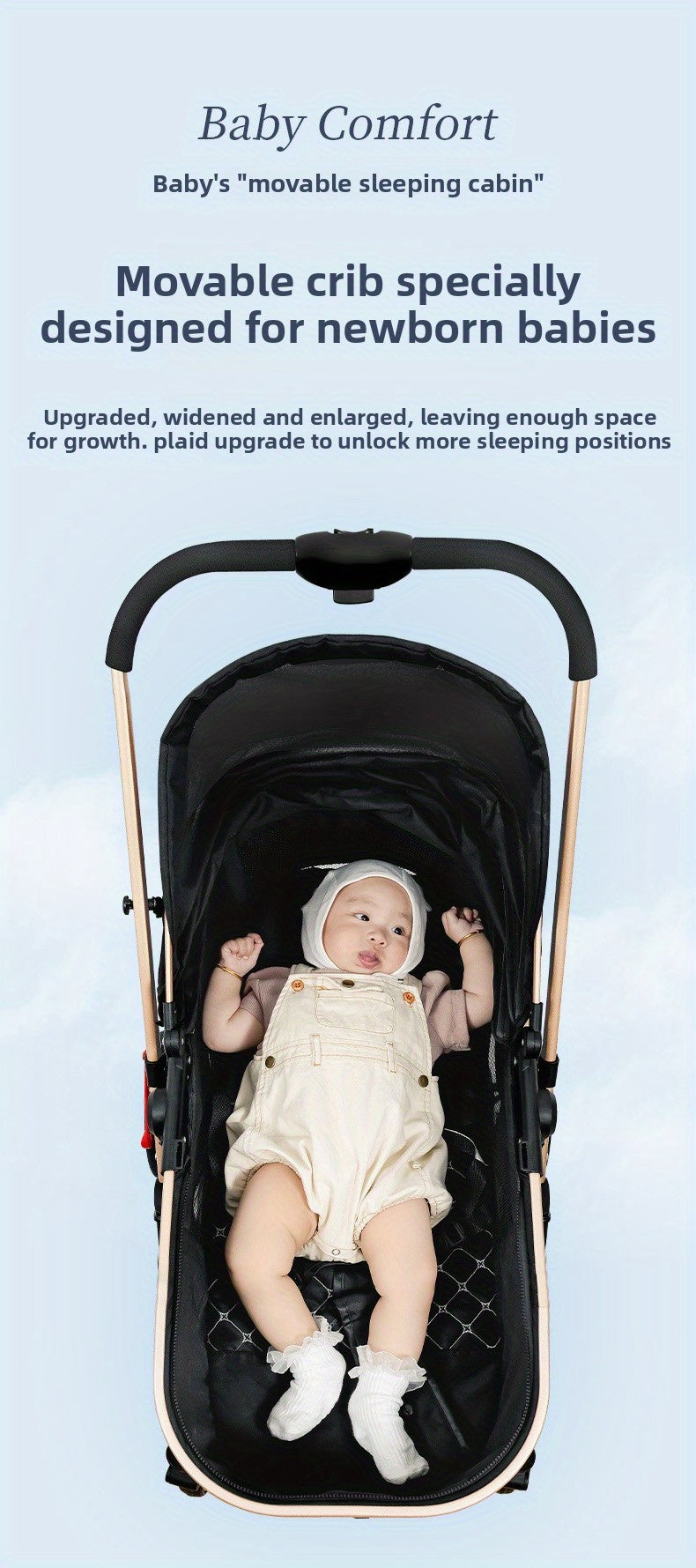 Lightweight Travel Stroller with Quick-Folding Design, Adjustable Backrest, Canopy and Storage Basket, Black Baby Pushchair for Everyday Outings