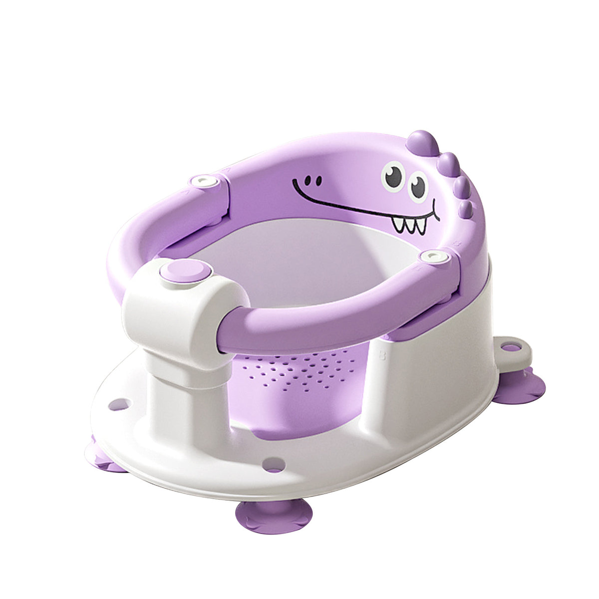 Dinosaur Infant Bath Chair with Soft Cushion and Suction Cups, Non-Slip Baby Bath Seat for Independently Sitting Babies 6 Months and Up with Adult Supervision