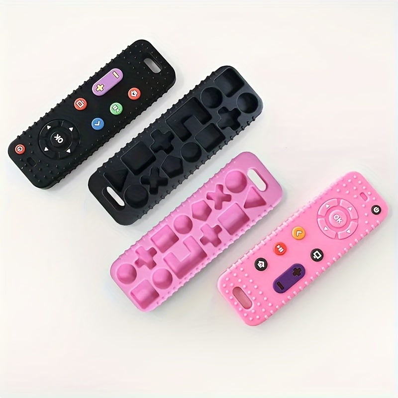 Silicone Baby Teething Toys with TV Remote and Game Controller Designs, Soft Chew Toys with Colorful Button Details for Supervised Play
