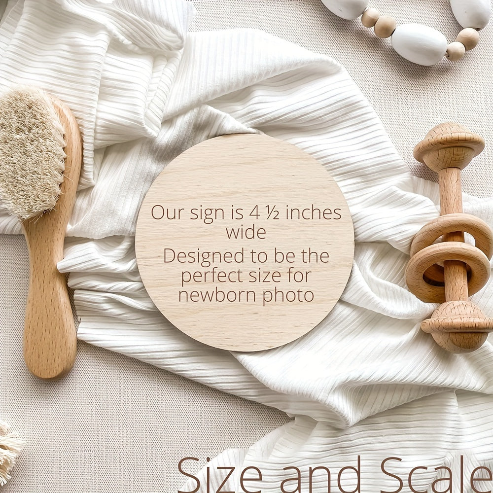 Personalized Baby Birth Announcement Sign, Engraved Wooden Newborn Name Keepsake with Birth Details, Hello World Photo Prop and Baby Shower Gift