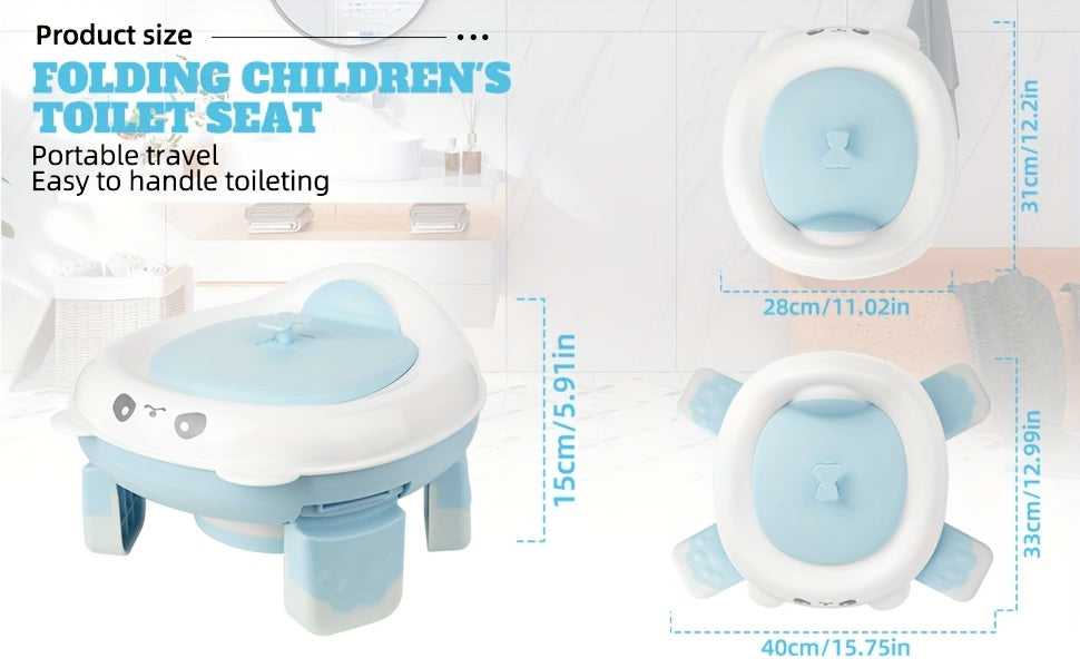 Foldable Travel Potty Chair for Boys and Girls with Storage Bag and 20 Disposable Liners Included, Portable Toddler Potty Seat for Indoor and Outdoor Use, Easy to Clean and Carry