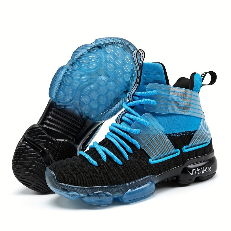 Blue Kids Running and Tennis Sneakers for Boys and Girls, Sporty Everyday Shoes in Little Kid and Big Kid Sizes for Active Casual Outfits