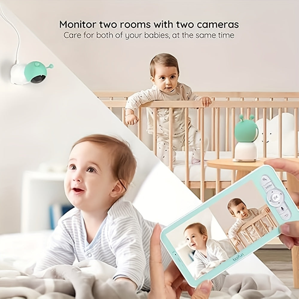 2K WiFi Baby Monitor with 5-Inch Screen and Camera, BOIFUN Nursery Video Monitor with Night Vision, Auto Tracking, Two-Way Audio and Smartphone App