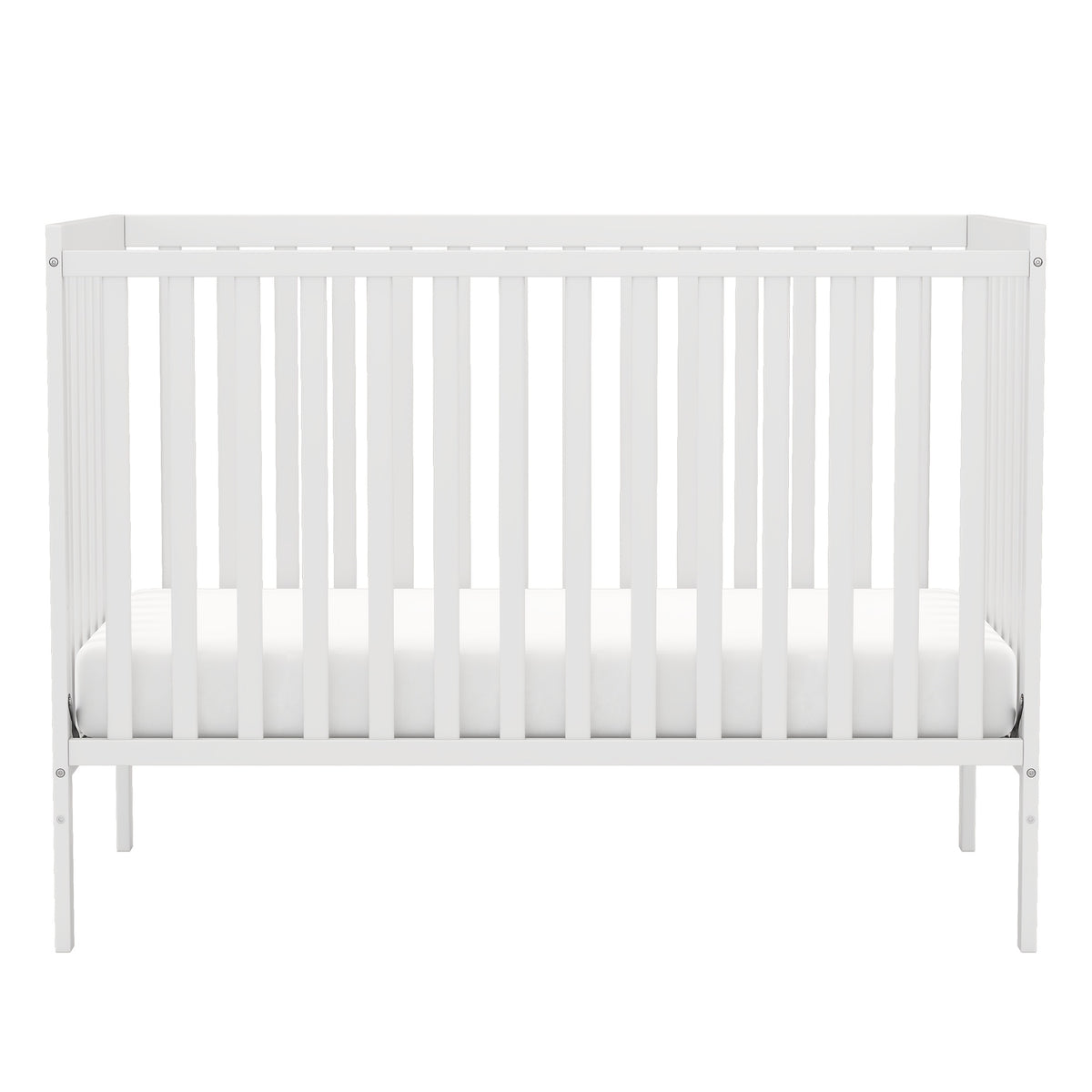 5-in-1 Convertible Crib by Goldzone, New Zealand Pine Wood Baby Crib with 4 Adjustable Mattress Heights, Toddler, Daybed and Full-Bed Options