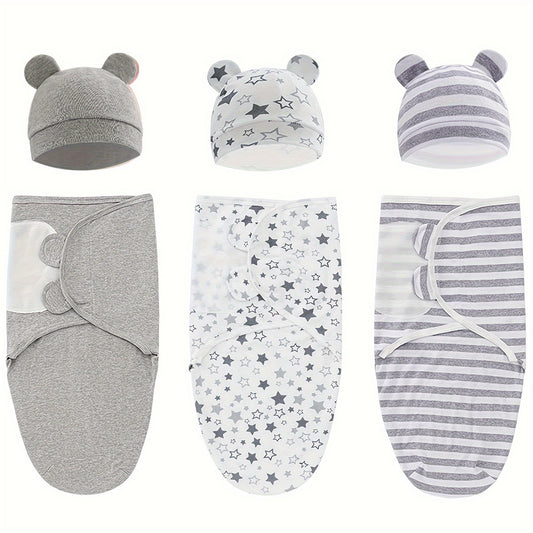 Newborn Swaddle Sacks 3-Pack for Babies 0-3 Months, Ergonomic Baby Swaddles for Early Sleep Routines, Multiple Color Options for Everyday Use