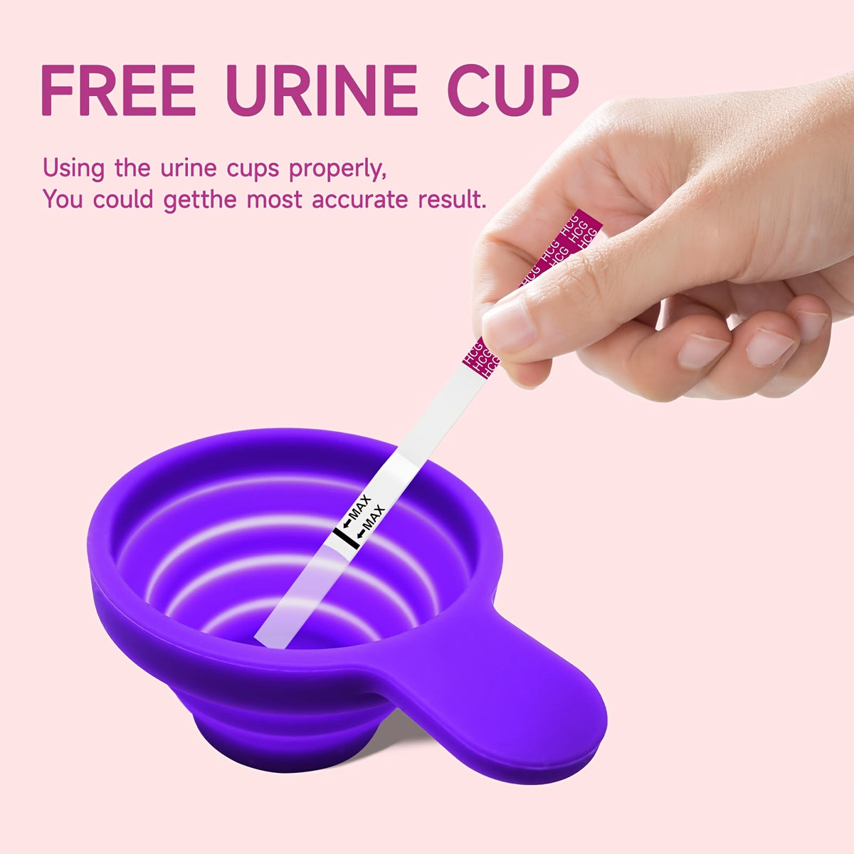 Home Pregnancy Test Kit with 2 Midstream Tests, 5 hCG Test Strips and Reusable Collapsible Urine Cup for Private At-Home Testing