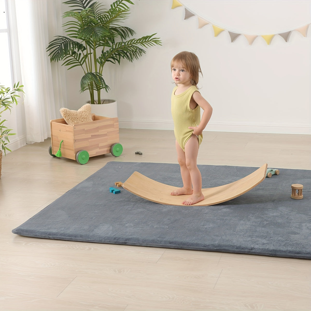 Memory Foam Floor Mat for Baby Crawling, 1.1-Inch Coral Velvet Cushioned Rug with Non-Slip Backing, Gray Tatami-Style Mat in Four Sizes
