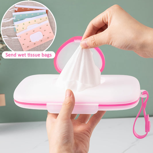 Heart-Shaped Compact Wipes Dispenser with Transparent Lid, Portable Single Wet Wipe Holder with Ergonomic Handle – Ideal for Face Masks, Baby Wipes & Travel Essentials, Available in Various Colors