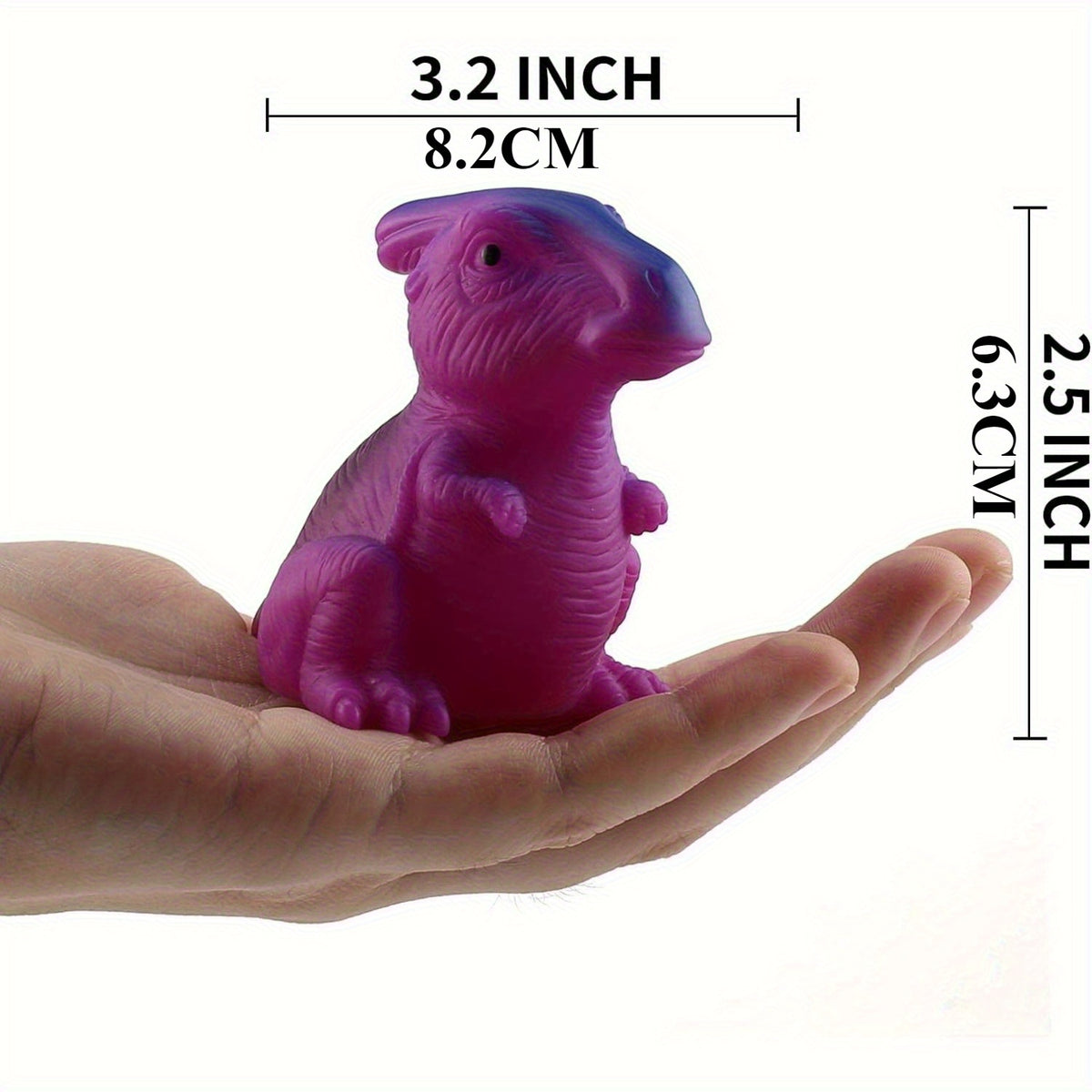 Light-Up Dinosaur Bath Toys 6-Pack, Water-Activated No-Hole Dinosaur Figures in Random Colors for Supervised Bathtub and Water Play