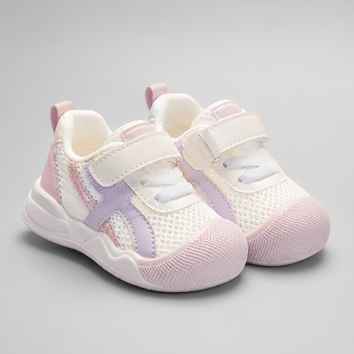 Toddler Mesh Walking Shoes for Boys and Girls, Breathable Spring & Summer Baby Sneakers for Kindergarten, Available in Pink, Camel and Blue, US 4-9 Toddler Sizes