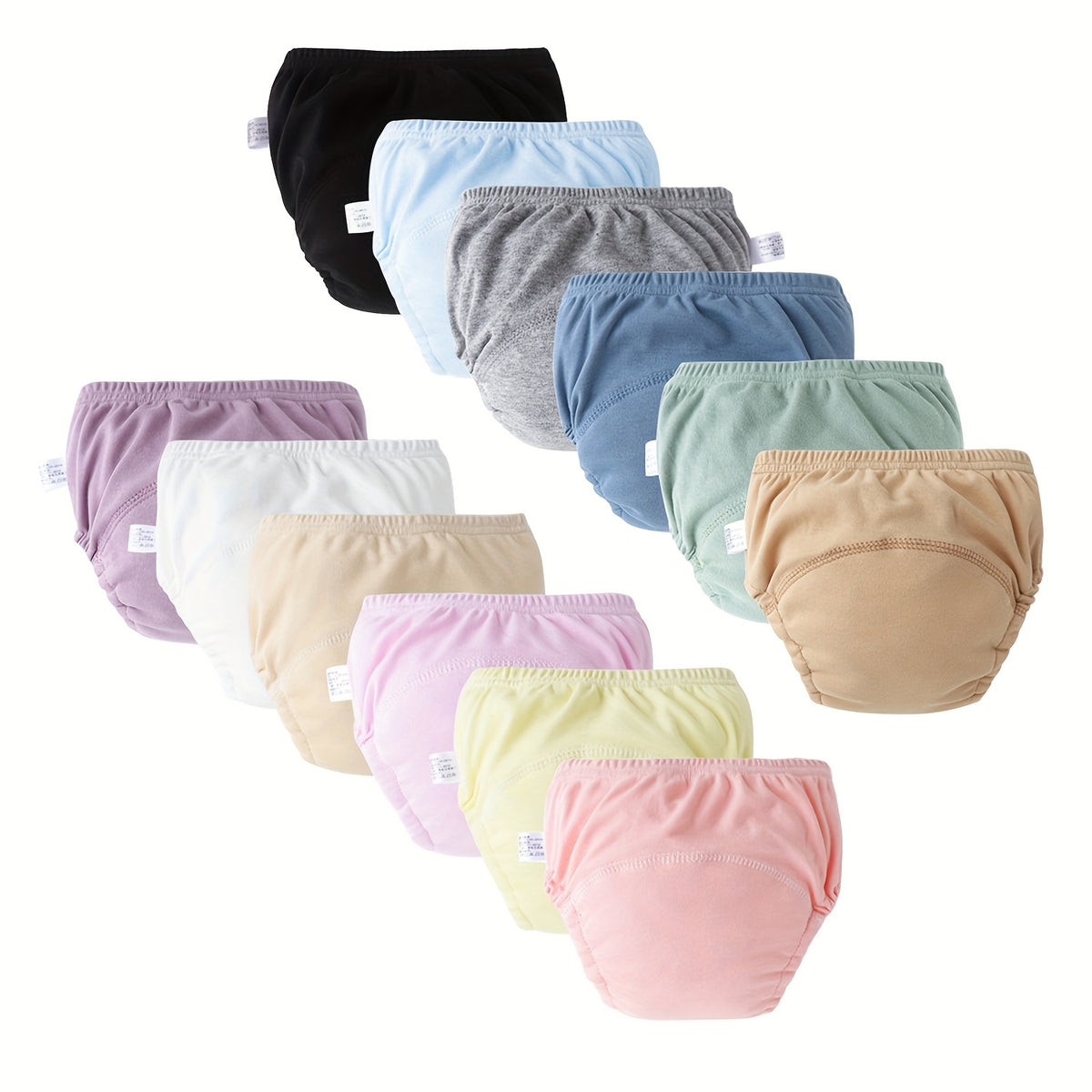Breathable Toddler Potty Training Briefs 6-Pack, Soft Learning Underwear for Boys and Girls in Blue, Pink or Cartoon Styles with Weight-Based Sizes