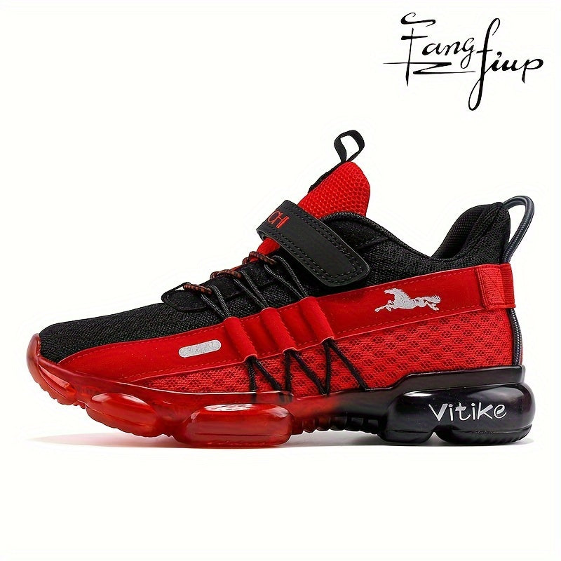 Kids Knit Mesh Running Shoes by FANGFIUP, Breathable Lightweight Round-Toe Sneakers for Boys' Active Play, Training and Everyday Outings