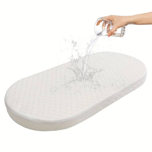 Bassinet Mattress Oval Foam with Removable Waterproof Cover, Baby Cradle Mattress in 15 x 30, 18 x 29 or 20 x 33 Inch Size Options