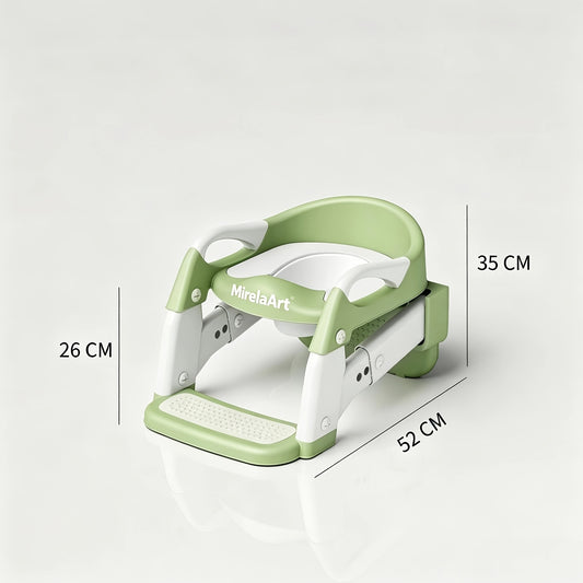 Wide-Step Toddler Toilet Training Seat with Ladder, Adjustable Potty Seat with Splash Guard, Anti-Slip Steps and Handles for Boys and Girls