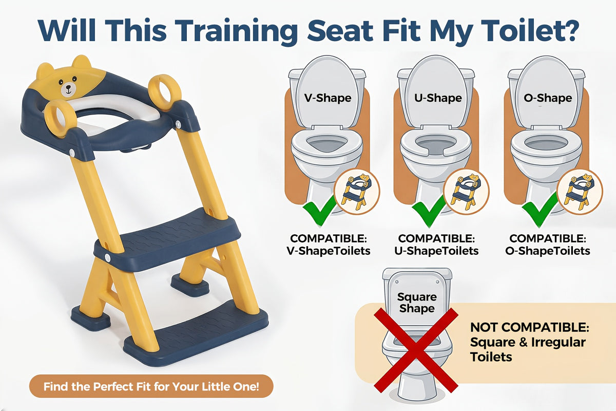 Adjustable High 2-in-1 Potty Training Toilet Seat with Non-Slip Step Stool, PVC Splash Guard Mat for Toddler Boys and Girls, Fun Holiday Gift for Halloween, Christmas and New Year
