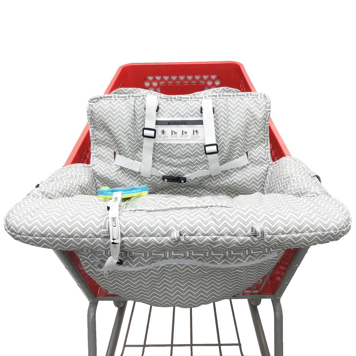 High Chair and Shopping Cart Seat Cushion, Thickened Padded Baby Seat Cover with Front and Back Straps, Machine-Washable Black Circle Style