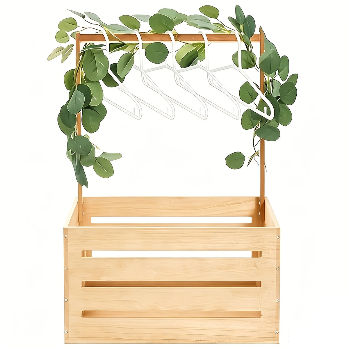 Wooden Storage Basket with Handles, Modern Shelf Organizer for Everyday Home Essentials and Gift Display, Single-Piece Decorative Basket