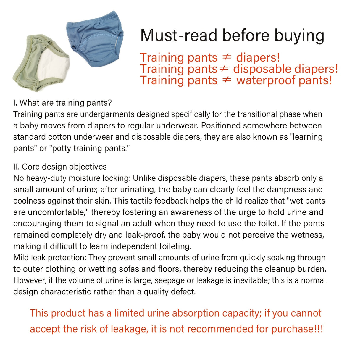 Breathable Toddler Potty Training Briefs 6-Pack, Soft Learning Underwear for Boys and Girls in Blue, Pink or Cartoon Styles with Weight-Based Sizes