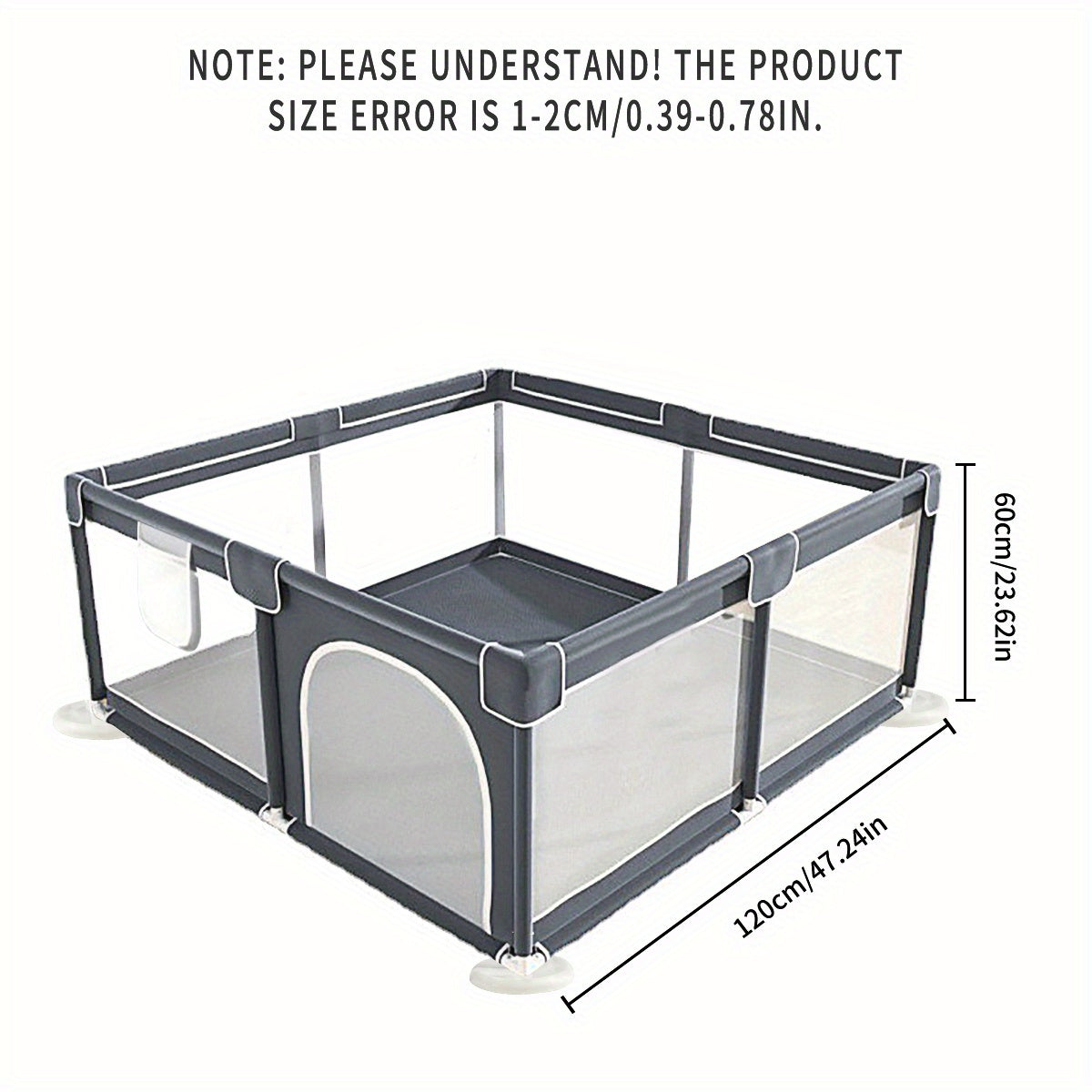 Breathable Mesh Baby Play Yard Fence for Crawling Toddlers, Indoor and Outdoor Infant Activity Space in Grey, Green or Pink