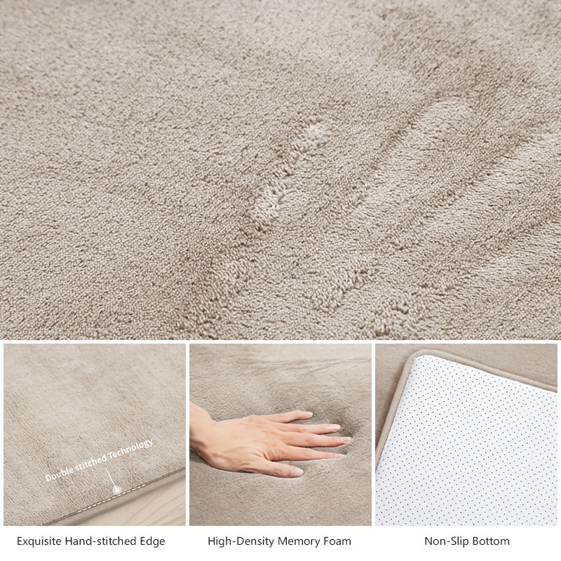 Memory Foam Floor Mat for Baby Crawling, 1.1-Inch Coral Velvet Cushioned Rug with Non-Slip Backing, Gray Tatami-Style Mat in Four Sizes