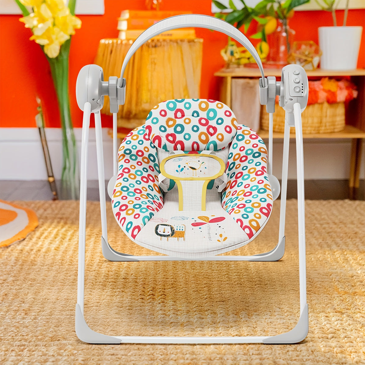 Infant Swing with Timer for Babies 0–6 Months, 6–20 lb, Portable Baby Swing for Indoor or Outdoor Use, with Multiple Color Options