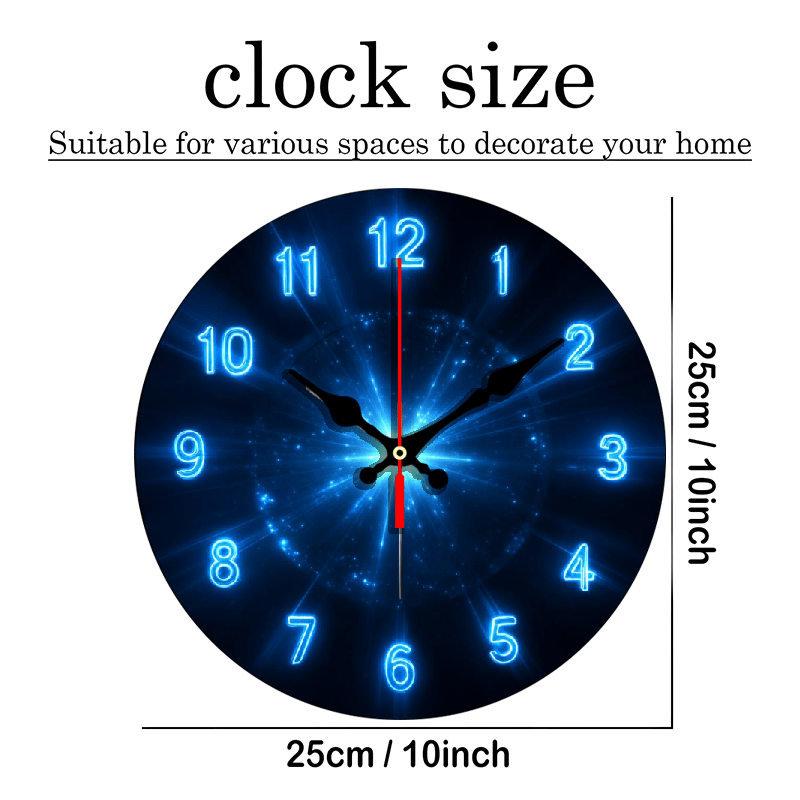 Silent Modern Wall Clock, 12-Inch Round Non-Ticking Battery-Powered 2D Flat Decorative Timepiece for Living Room, Kitchen or Dorm Room