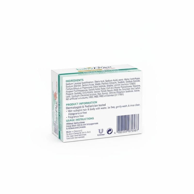 Fragrance-Free Baby Bar Soap, 6-Pack of Dove Mild Cleansing Bars for Newborns & Infants, Sensitive Skin Care for Everyday Bath Time