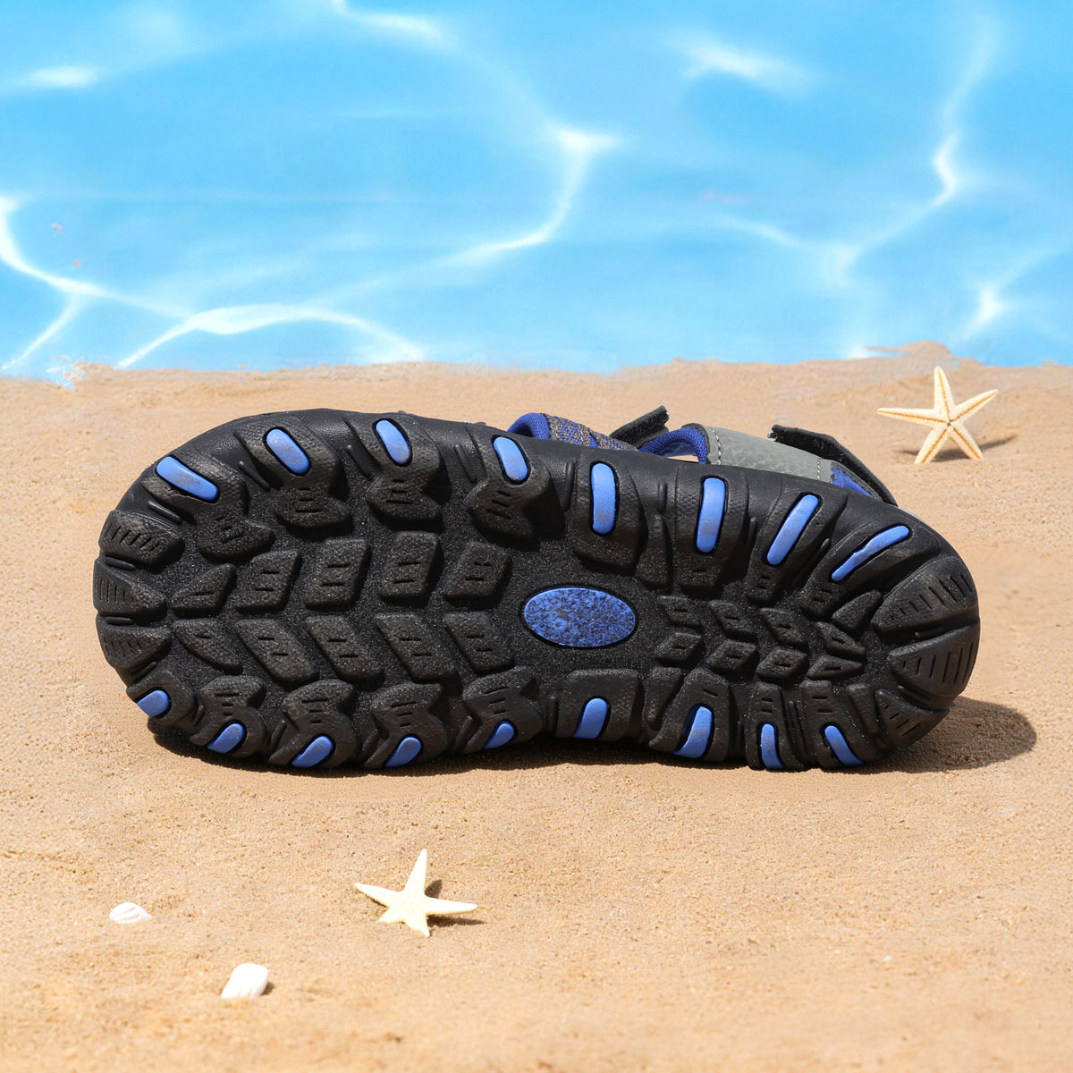 Closed Toe Kids Sport Sandals with Adjustable Straps, Breathable Water-Friendly Hiking and Beach Shoes for Toddlers, Little Kids and Big Kids
