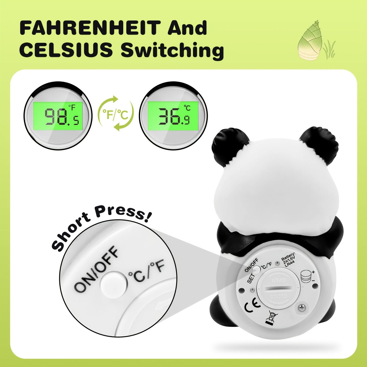Floating Baby Bath Water Thermometer in Classic Panda Design, Infant Bathtub Temperature Checker for Supervised Bath Time and Nursery Bath Essentials