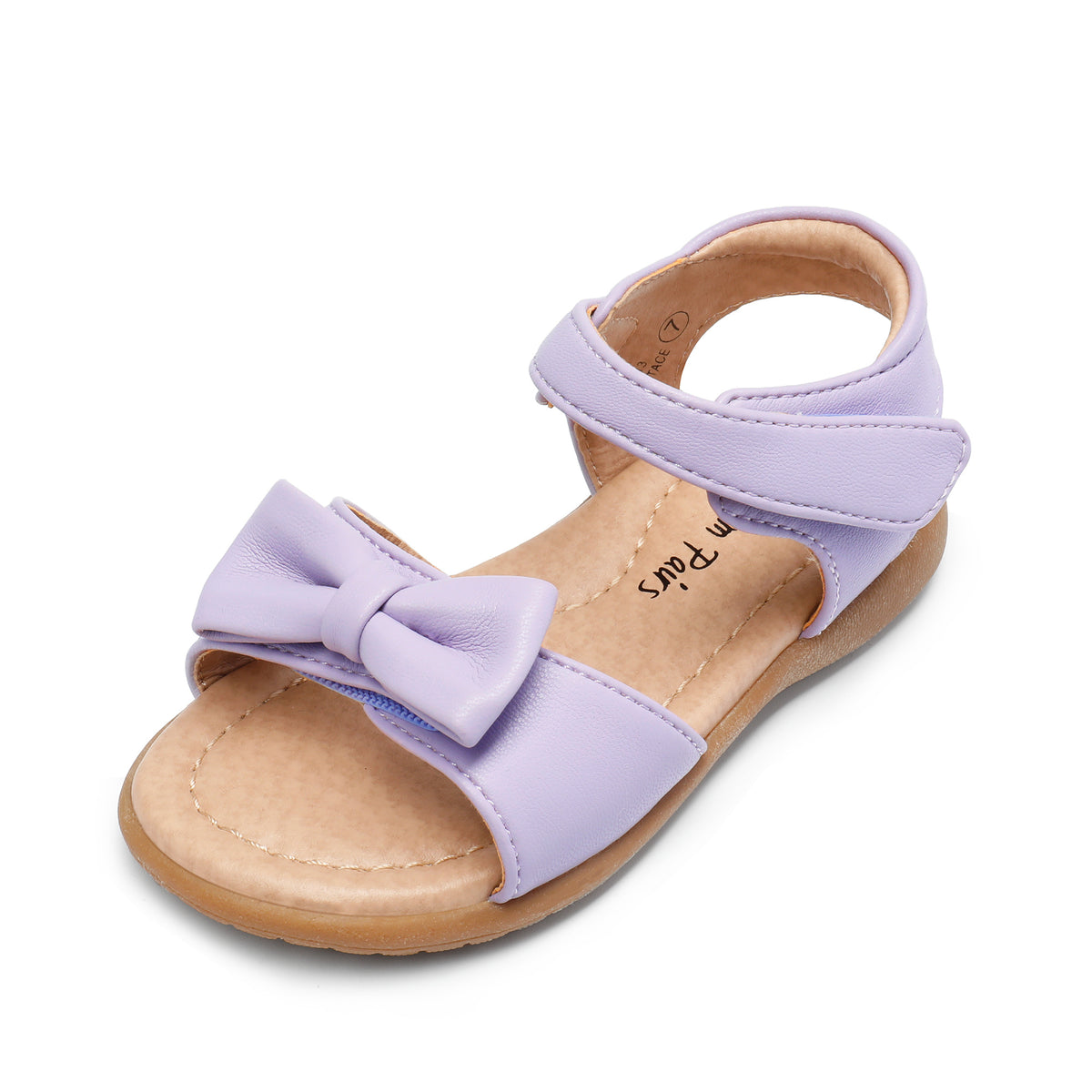 Girls Bow Sandals by DREAM PAIRS with Hook-and-Loop Fastener | Round-Toe TPR Sole Summer Shoes for Toddler, Little Kid and Big Kid Outings