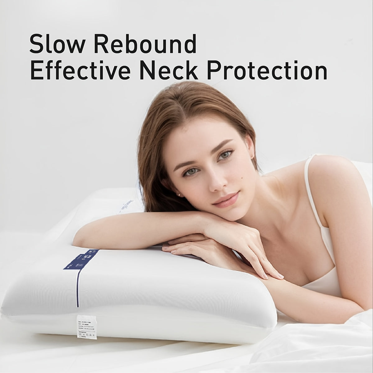 Cooling Contour Neck Pillows, 2-Piece Memory Foam Set with Smooth Washable Pillowcases for Adult Bedtime Comfort and Shoulder Support