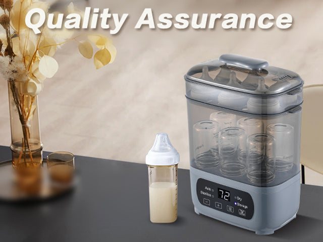 Modular Baby Bottle Steamer and Dryer with LED Touch Screen and Auto Shut-Off, Electric Countertop Care for Compatible Bottles and Pump Parts