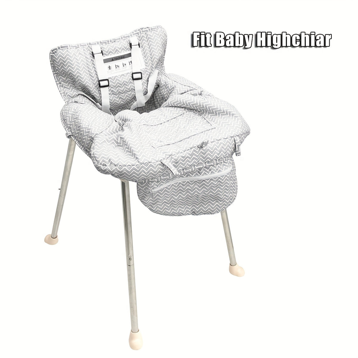 High Chair and Shopping Cart Seat Cushion, Thickened Padded Baby Seat Cover with Front and Back Straps, Machine-Washable Black Circle Style