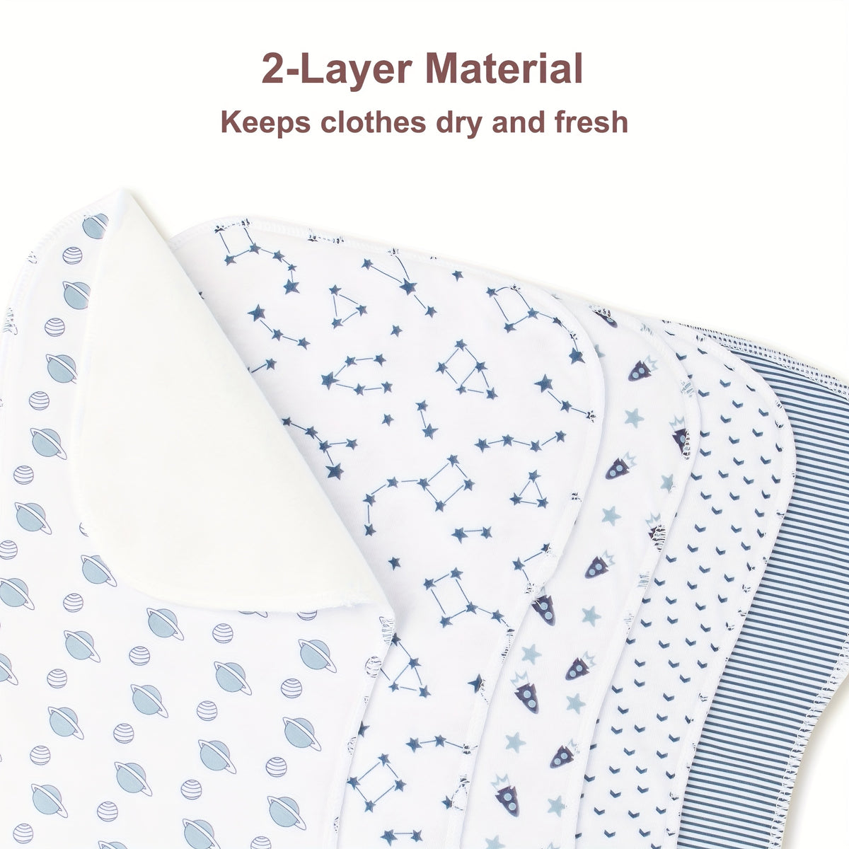 Baby Burp Cloths 10-Piece Set with Printed Style Options, Newborn Spit-Up Cloths and Washcloths for Boys and Girls, Everyday Feeding Essentials
