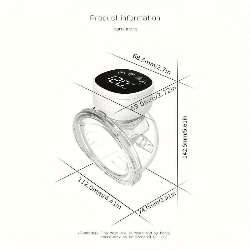 Hands Free Electric Breast Pump by CHANG KUN, Wearable In-Bra Milk Collector with 3 Modes, 9 Levels and 6.09 oz Capacity, 1 or 2 Pack