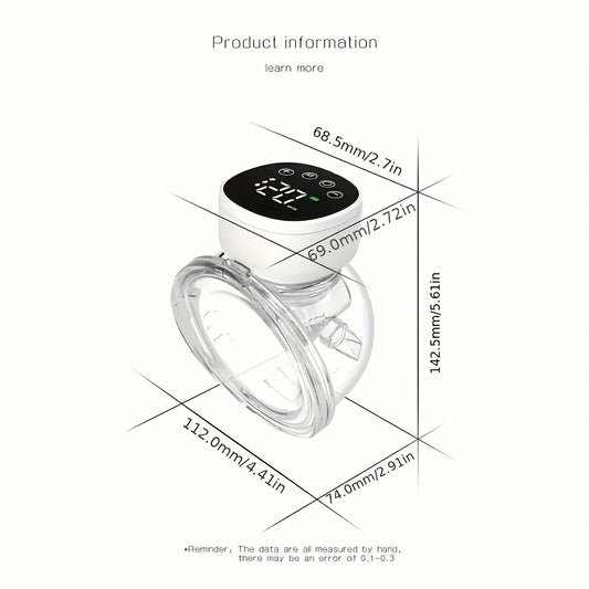 Hands Free Electric Breast Pump by CHANG KUN, Wearable In-Bra Milk Collector with 3 Modes, 9 Levels and 6.09 oz Capacity, 1 or 2 Pack