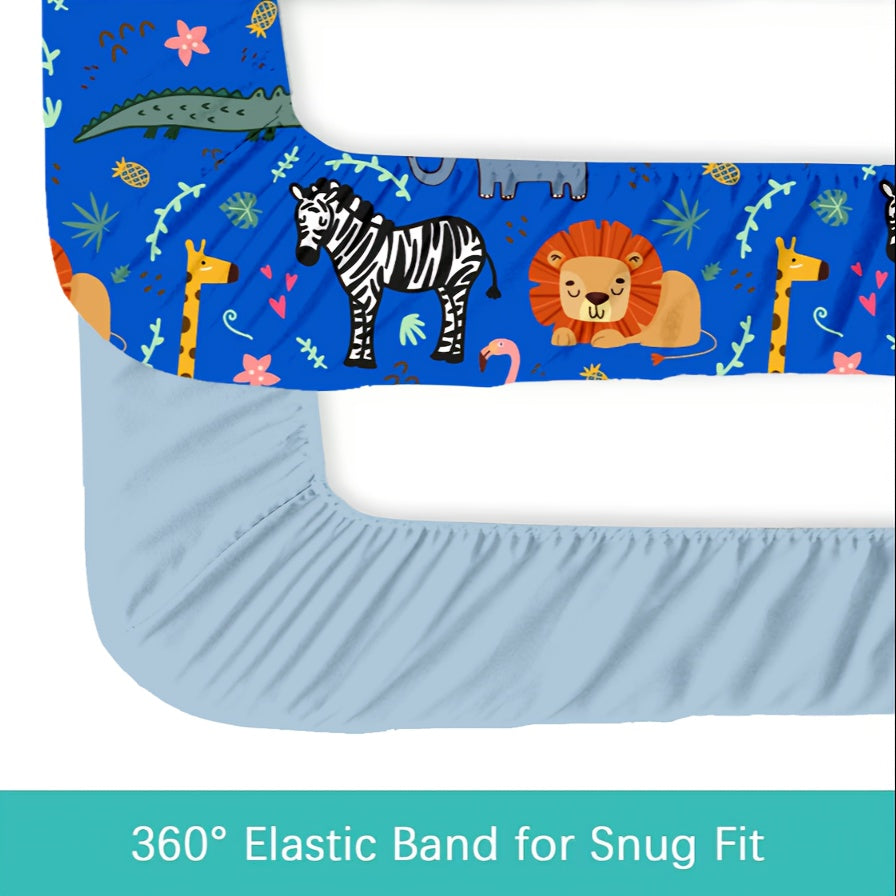 Baby Bassinet Fitted Sheets 4-Pack, 33 x 20 x 4 Inch Printed Nursery Bedding for Compatible Oval or Rectangular Mattresses, Sheets Only