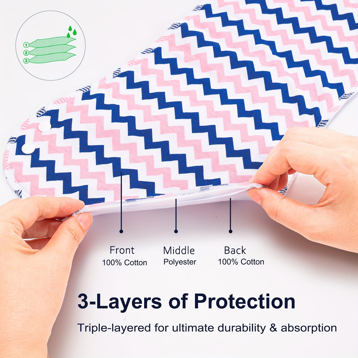 Snap-Closure Baby Burp Cloth Set, 6-Piece Large 3-Layer Absorbent Spit-Up Rags in Rose and Pink Polka Dots for Feeding and Baby Care