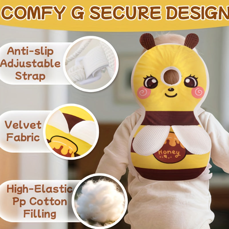 Toddler Plush Back Cushion Backpack with Adjustable Straps, Soft Cartoon Animal Wearable Pad for Crawling and Early Walking in Seven Animal Designs