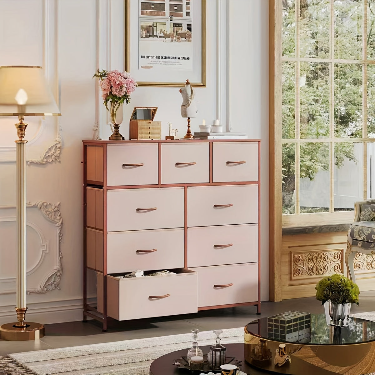 9 Drawer Storage Cabinet for Nursery and Bedroom, Chest of Drawers with Integrated Slide Rails, Multiple Color Options for Everyday Organization