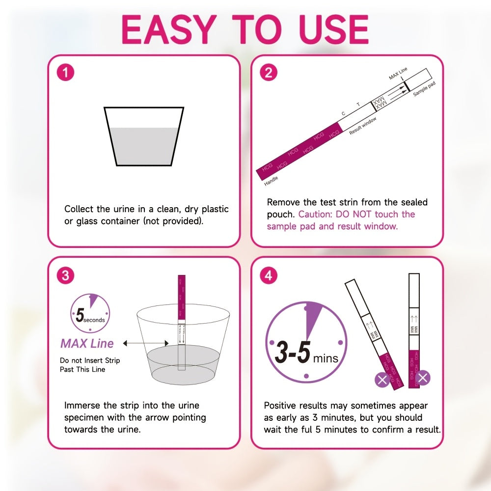 Early Detection Pregnancy Test Strips Kit, 50/100pcs Rapid HCG Home Pregnancy Test, 25mIU/mL Ultra-Sensitive Wide Strips, High Accuracy Bulk Testing Kit for Women and Healthcare Professionals