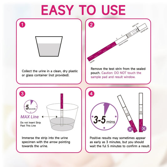 Early Detection Pregnancy Test Strips Kit, 50/100pcs Rapid HCG Home Pregnancy Test, 25mIU/mL Ultra-Sensitive Wide Strips, High Accuracy Bulk Testing Kit for Women and Healthcare Professionals