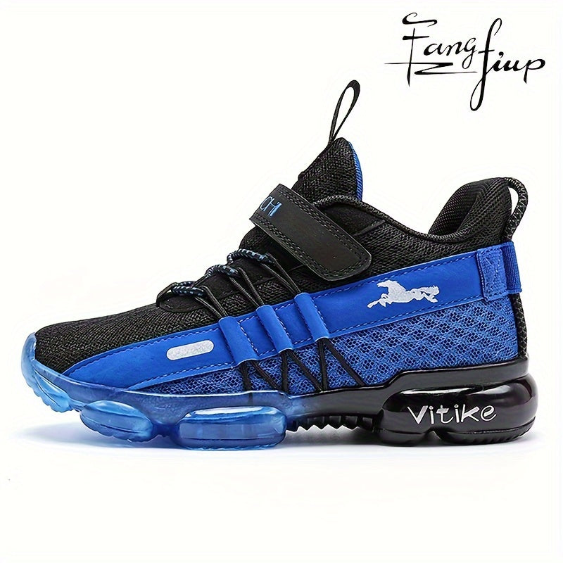 Kids Knit Mesh Running Shoes by FANGFIUP, Breathable Lightweight Round-Toe Sneakers for Boys' Active Play, Training and Everyday Outings